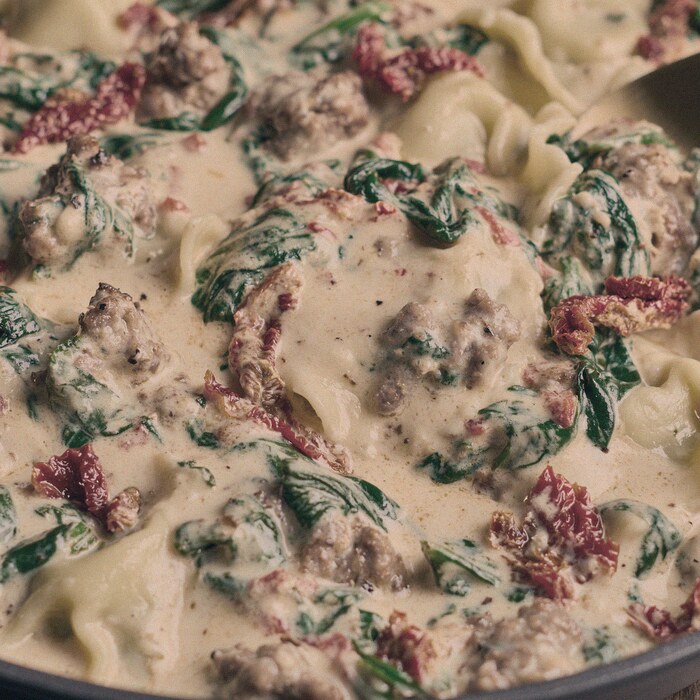 Ravioli in cream.